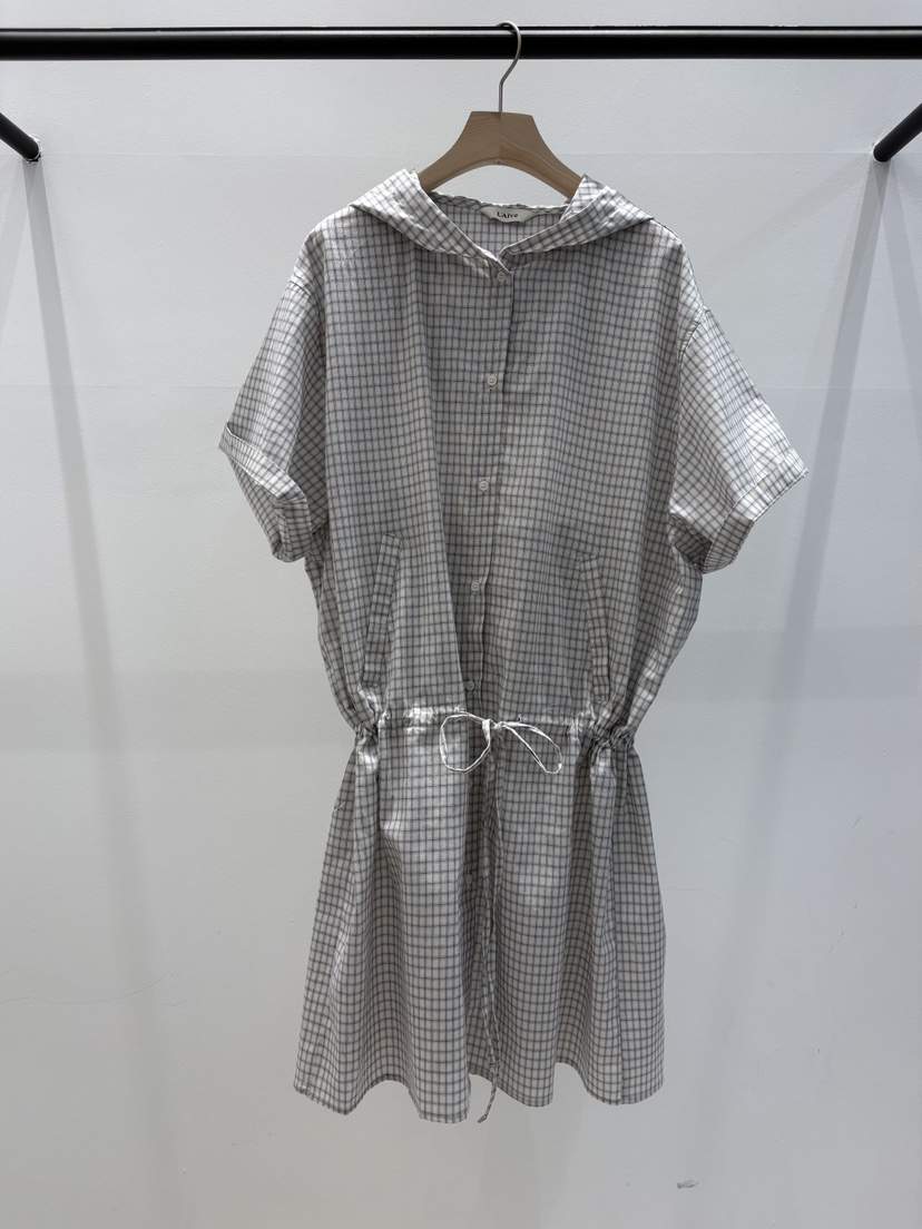 LAIVE韓國直郵女裝新款人氣時尚休閑職業連衣裙連帽衫格子LAIVE連衣裙