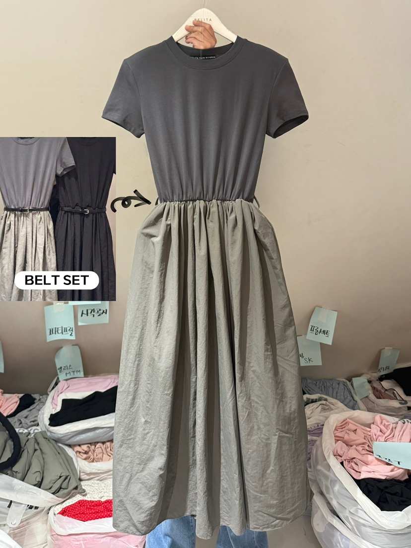 BELITA-L韓國東大門代購女士新品26春夏人氣連衣裙含腰帶BELITA-L連衣裙