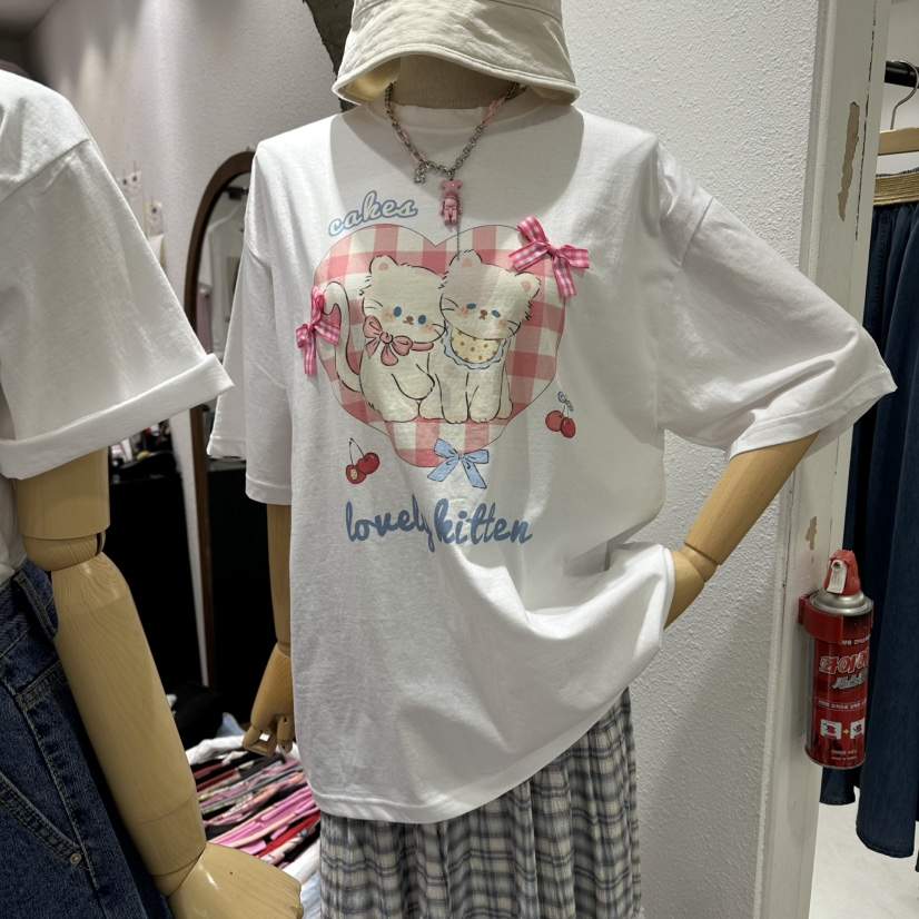 EVE東大門代購女裝新品人氣職業時尚26春夏熱賣休閑T恤格子EVET恤