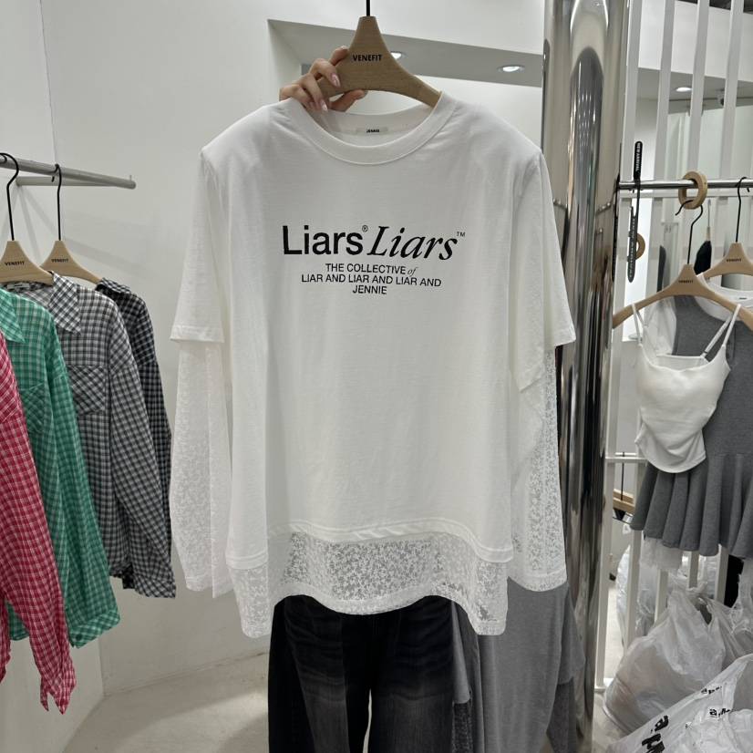 VENEFIT韓國代購女裝新款時尚休閑推薦人氣職業熱賣長袖T恤VENEFIT/JENNIE長袖T恤