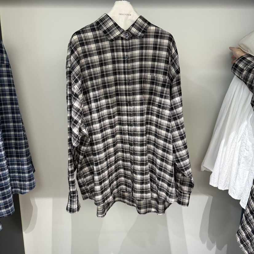 FRENCH DOOR韓國直郵女裝新品26春夏熱賣襯衫蕾絲衫格子FRENCH DOOR襯衫/蕾絲衫