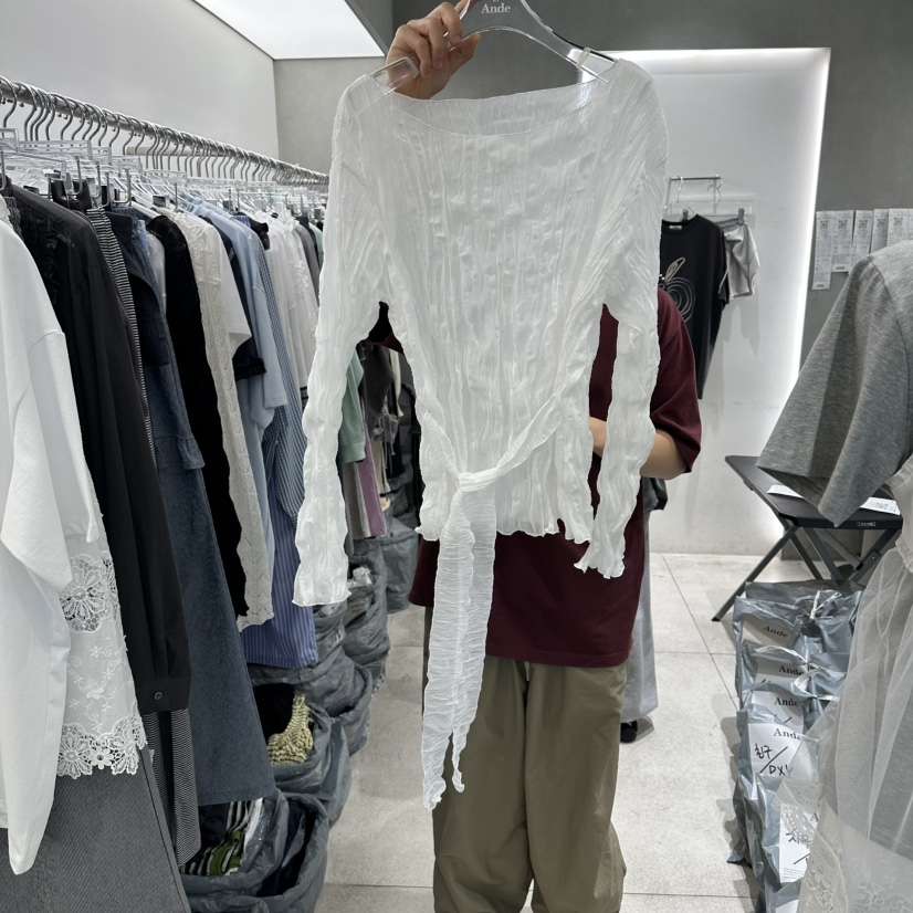 ANDE韓國代購女士新品職業休閑熱賣真品人氣時尚推薦長袖T恤Ande長袖T恤