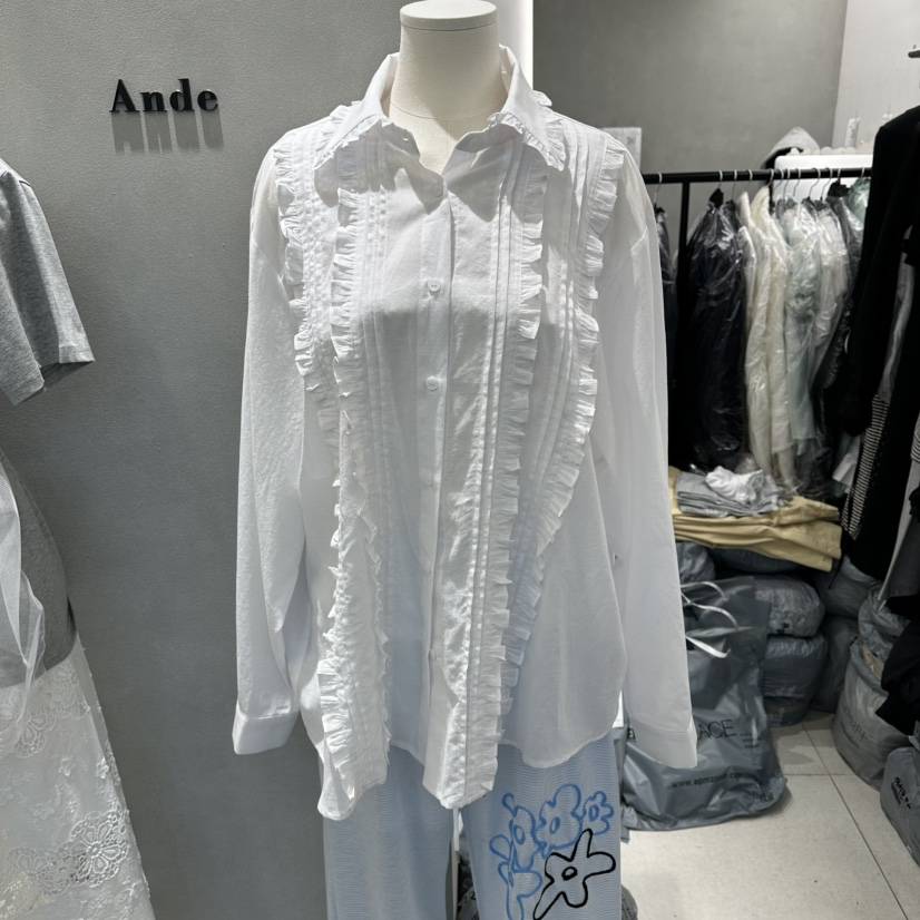 ANDE韓國東大門直郵女裝新款26春夏推薦職業休閑襯衫蕾絲衫Ande襯衫/蕾絲衫