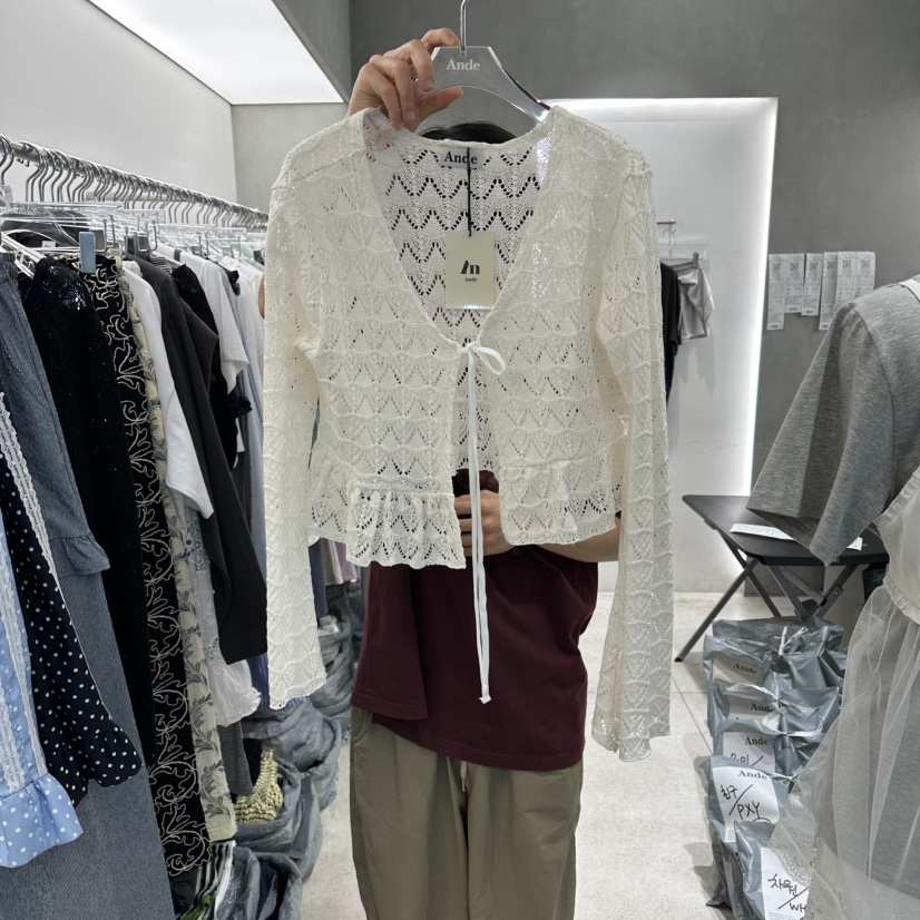 ANDE韓國代購女士新款推薦26春夏休閑熱賣襯衫蕾絲衫流蘇Ande襯衫/蕾絲衫