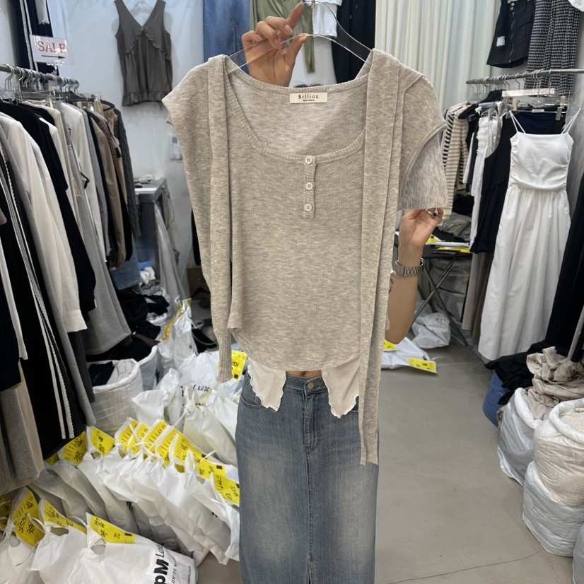 BILLION-L韓國代購女士新款時尚熱賣26春夏套裝披肩紐扣BILLION-L套裝