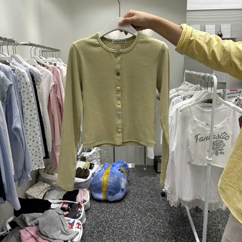 VINTAGE 888韓國東大門直郵女士新款熱賣針織衫開衫紐扣VINTAGE888/TRIPLE EIGHT針織衫