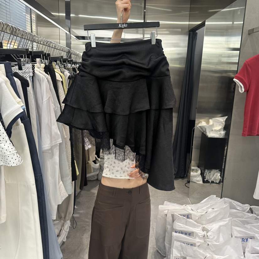 KIRKE韓國東大門直郵女士新款26春夏人氣半身裙中短裙不對稱KIRKE半身裙/中短裙