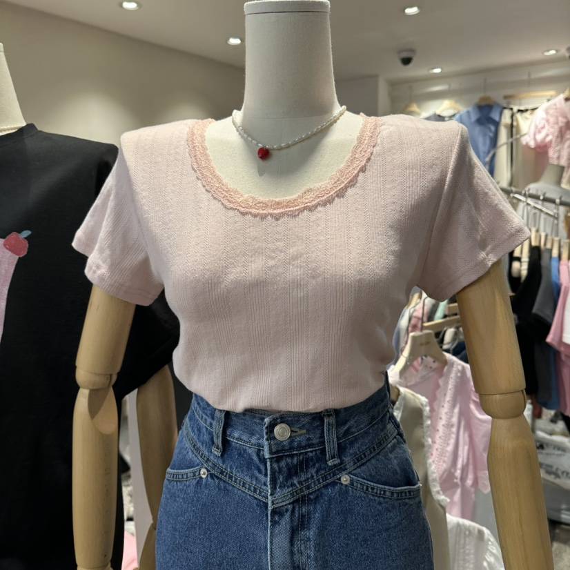 DELLING韓國代購女裝新品職業人氣休閑推薦26春夏時尚T恤U領DELLINGT恤