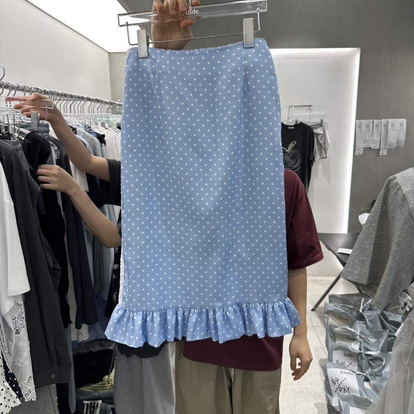 ANDE韓國直郵女士新品26春夏推薦人氣職業長裙圓點裙柔軟Ande長裙