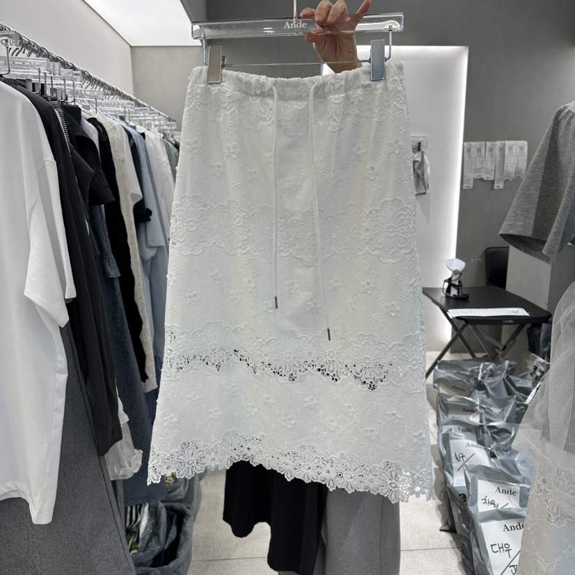 ANDE韓國代購女裝新品26春夏休閑人氣時尚職業熱賣長裙刺繡Ande長裙