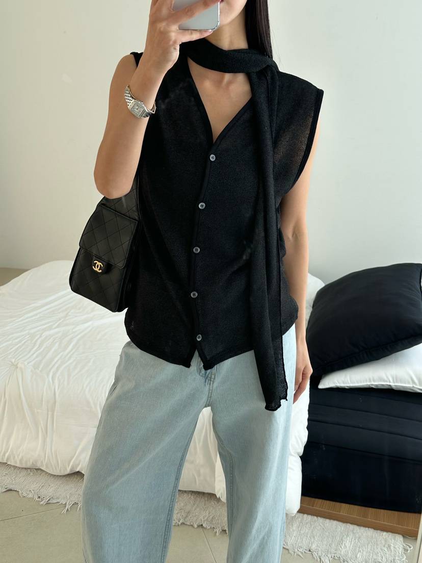 LE VASE韓國直郵女士新品人氣26春夏熱賣職業時尚馬甲圍巾LE VASE馬甲