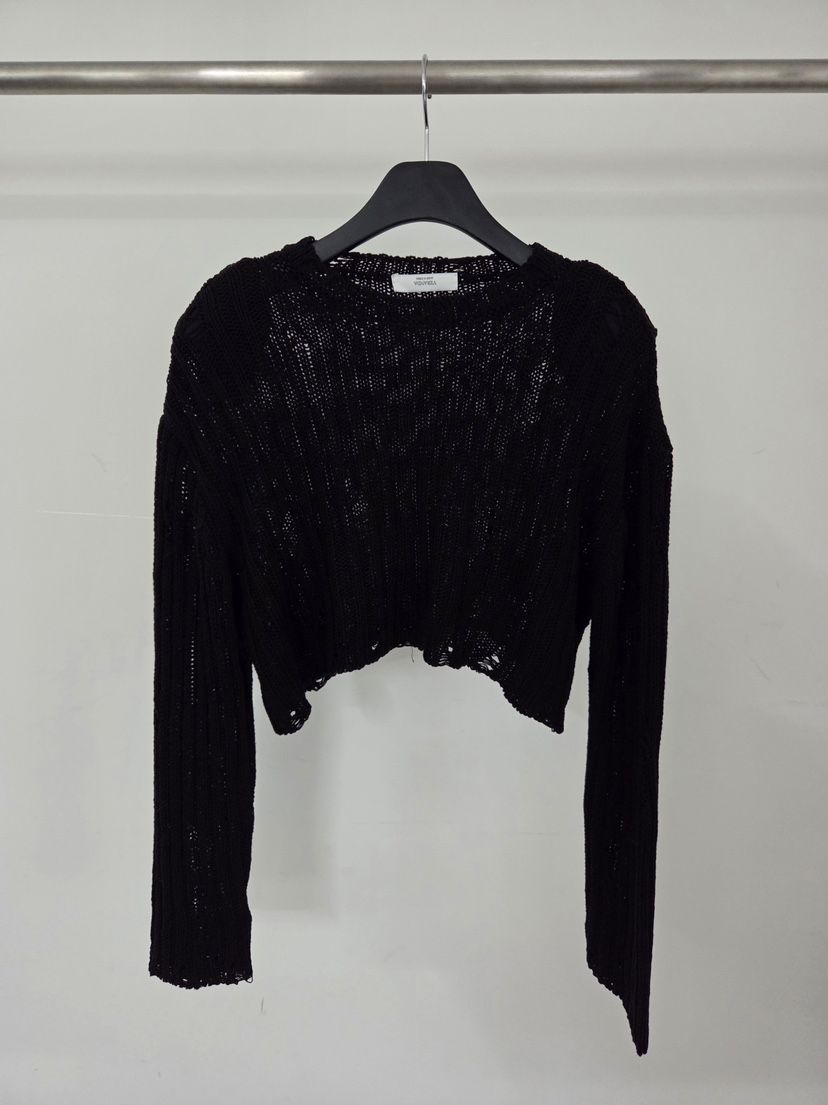 VERANDA韓國直郵實拍女士新款26春夏休閑人氣熱賣針織衫復古VERANDA針織衫