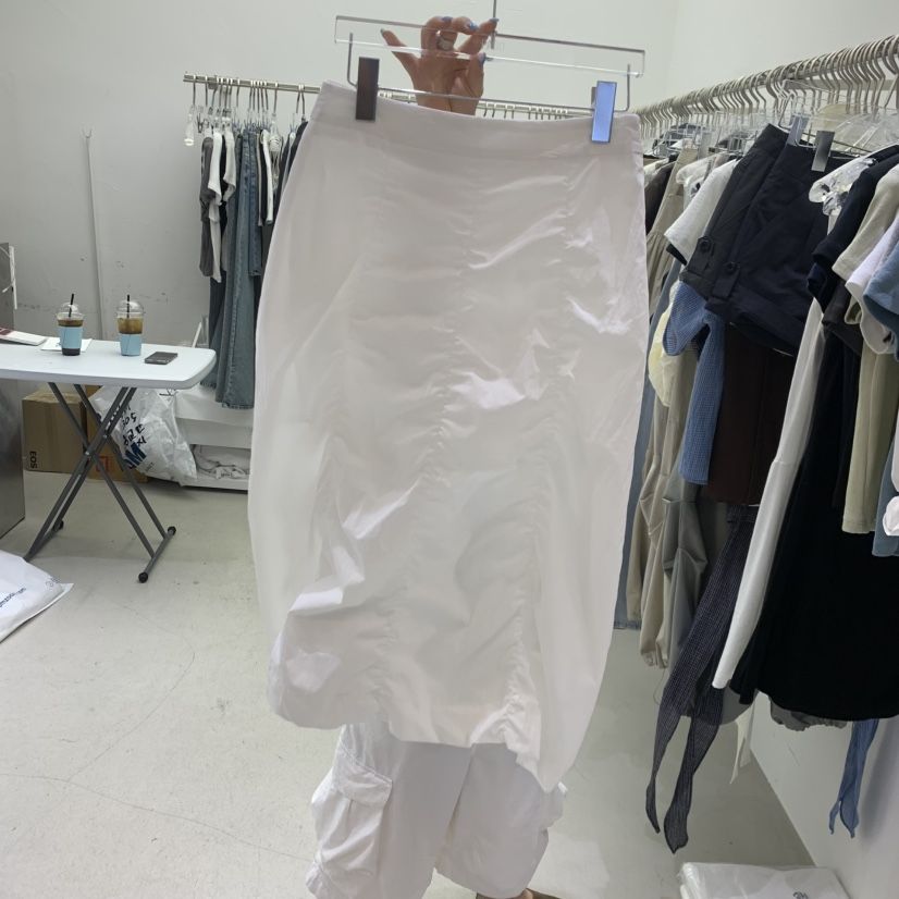 PADO韓國代購女士新品人氣職業熱賣半身裙中短裙喇叭形褶皺PADO半身裙/中短裙