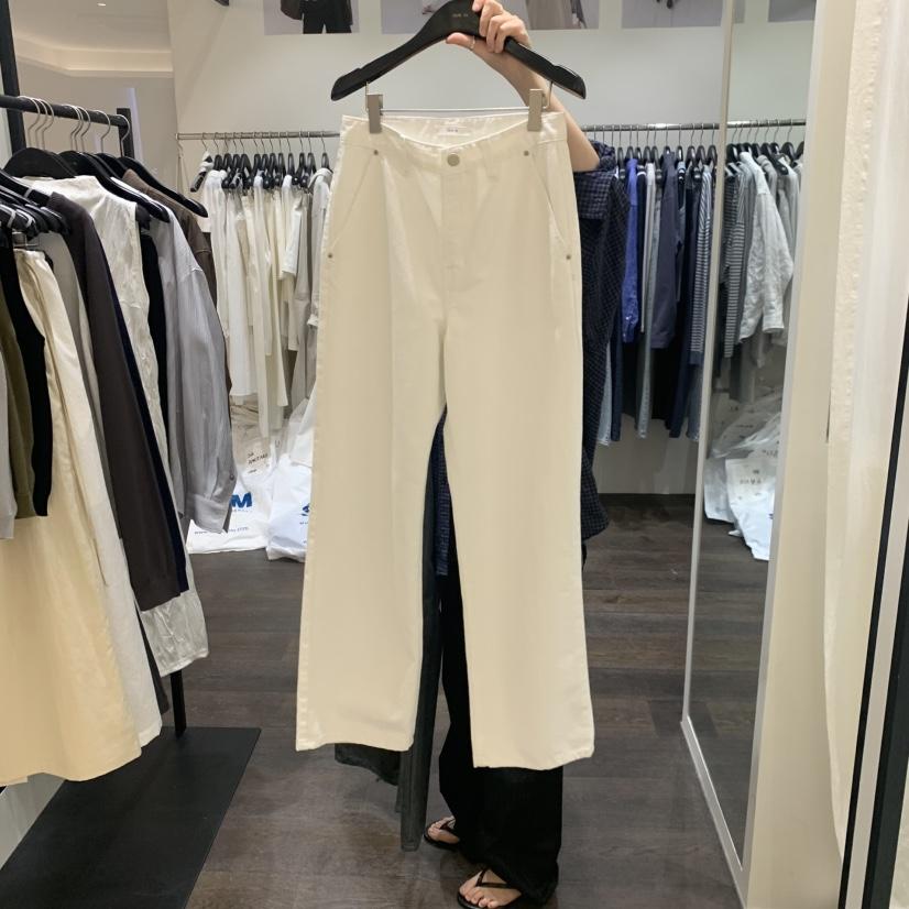 OURIN/THIS IS韓國直郵實拍女裝新品時尚26春夏牛仔褲人字紋OURIN/THIS IS牛仔褲