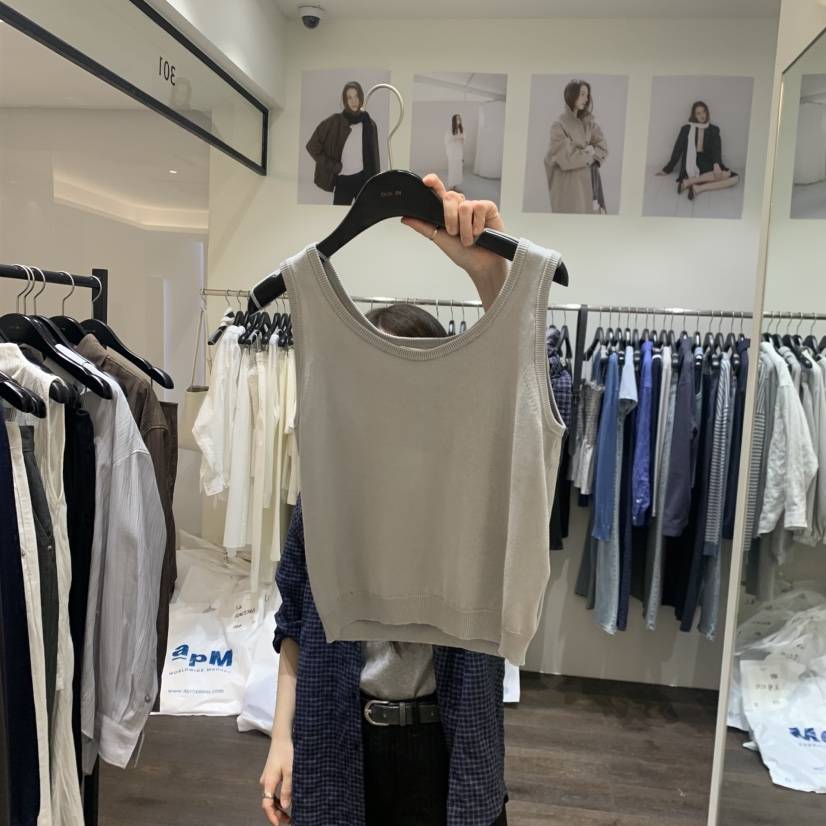 OURIN/THIS IS韓國代購女士新品職業人氣休閑吊帶背心棉OURIN/THIS IS吊帶/背心