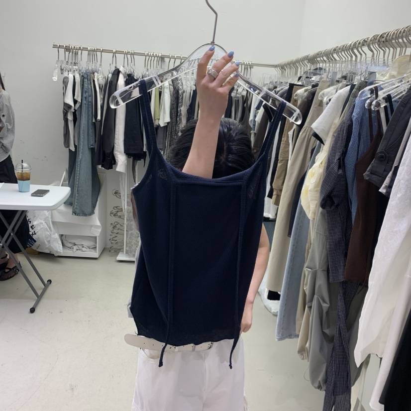 PADO韓國直郵實拍女士新品職業休閑推薦人氣吊帶背心羅紋PADO吊帶/背心