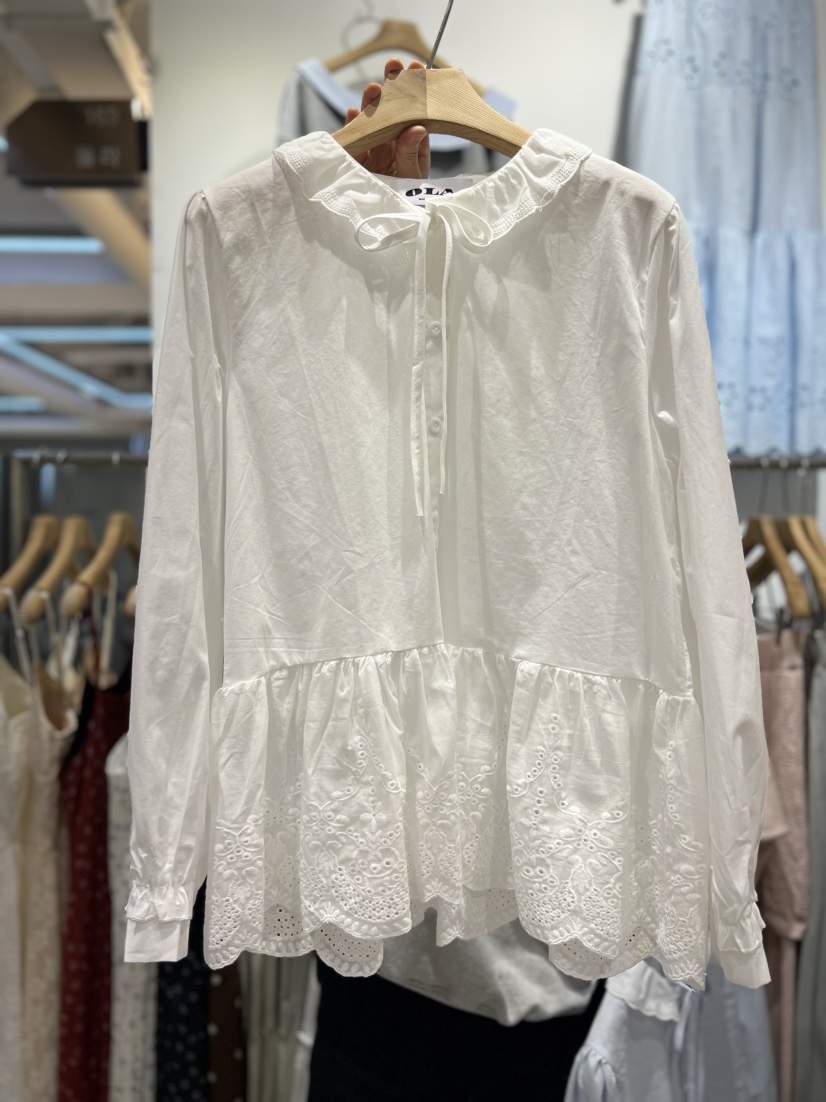 OLA東大門實拍女裝新品熱賣職業真品26春夏時尚襯衫蕾絲衫mellor/OLA襯衫/蕾絲衫