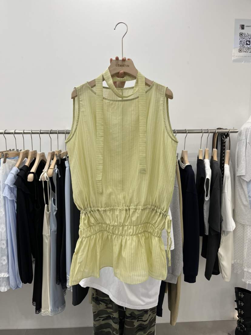 LEMATIN韓國代購女士新品時尚推薦人氣休閑襯衫蕾絲衫含脖帶LEMATIN襯衫/蕾絲衫