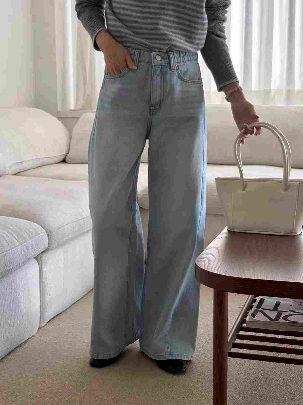 QMARKET東大門代購女裝新款人氣26春夏熱賣職業休閑牛仔褲QMARKET牛仔褲