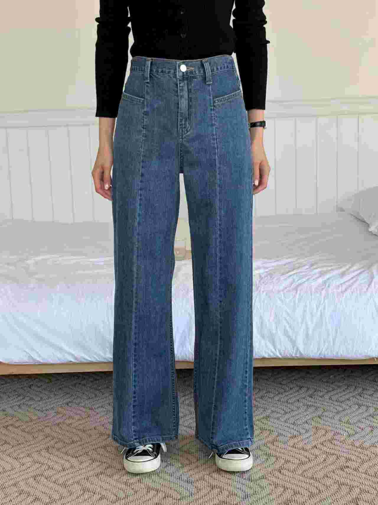 QMARKET東大門直郵女士新品推薦休閑26春夏職業真品牛仔褲QMARKET牛仔褲