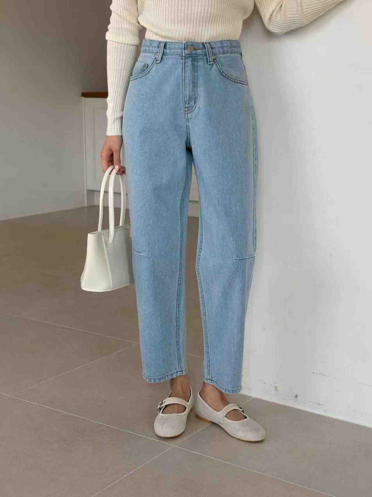 QMARKET韓國代購女士新品推薦熱賣人氣26春夏真品職業牛仔褲QMARKET牛仔褲