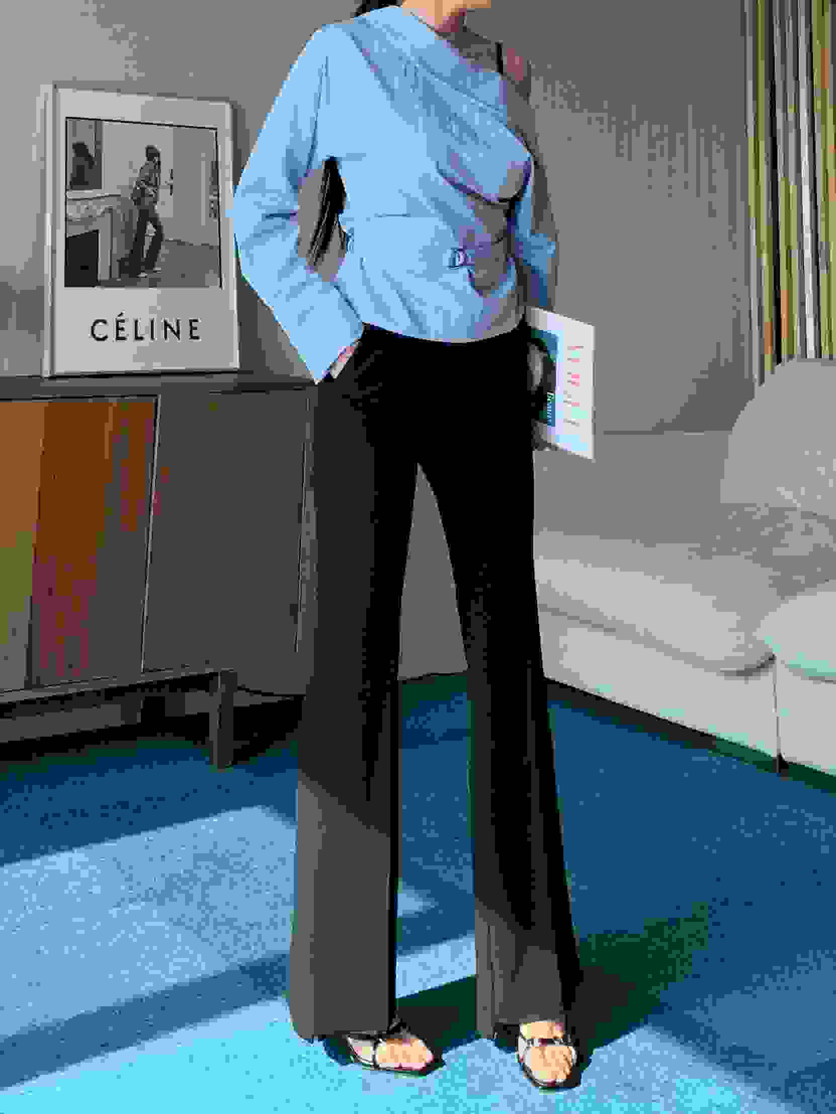 TINT東大門直郵女士新品職業真品休閑時尚休閑褲喇叭長款TINT休閑褲