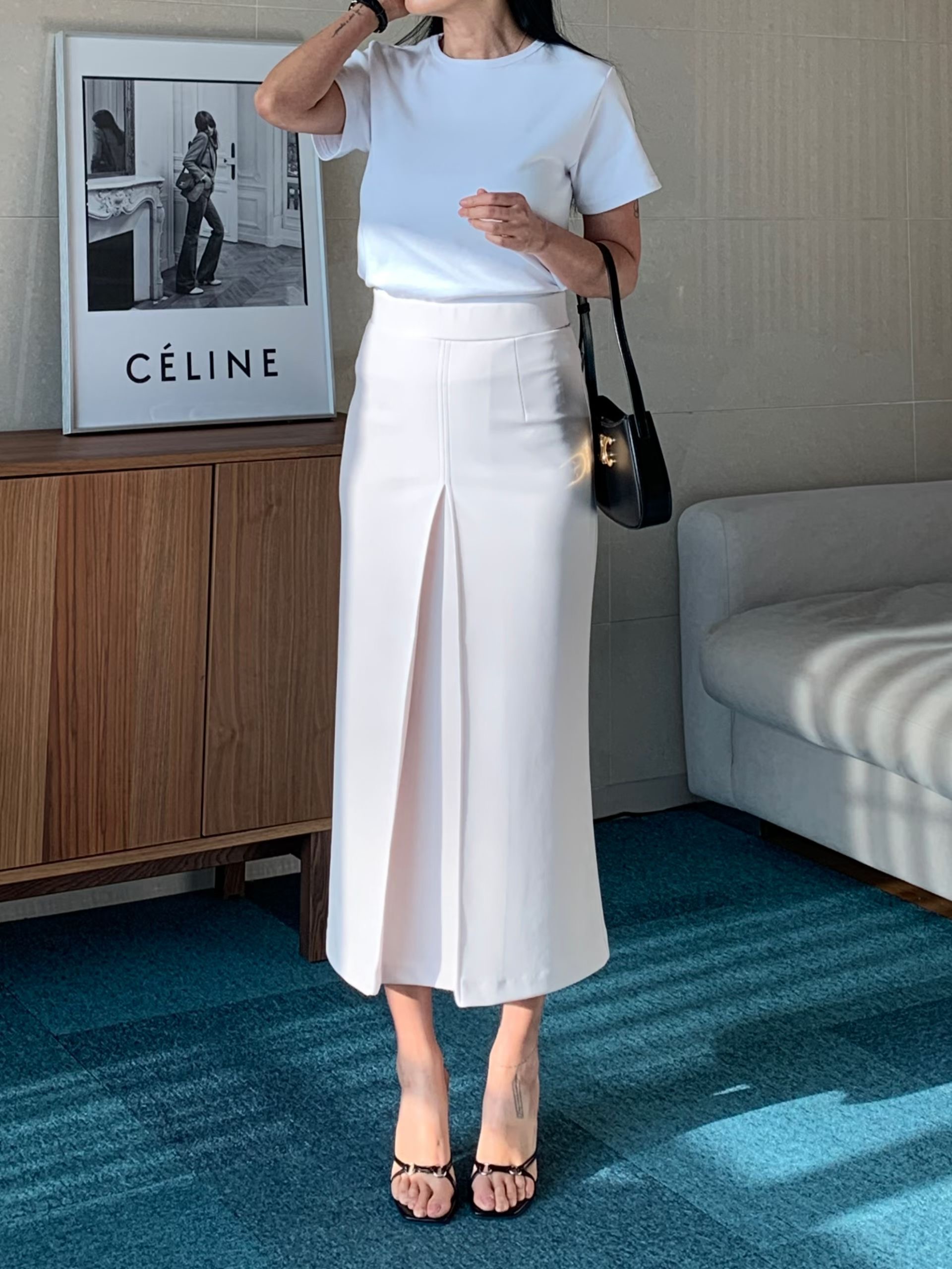 TINT東大門代購女裝新款職業26春夏真品休閑人氣長裙褶裥TINT長裙