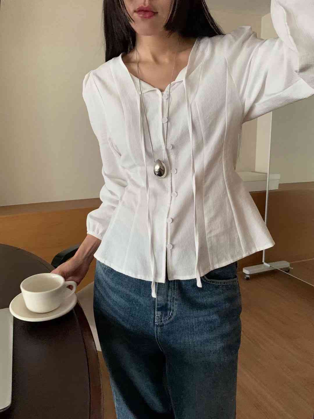 VERRER BUTTER東大門代購女裝新款推薦真品休閑襯衫蕾絲衫VERRER BUTTER襯衫/蕾絲衫