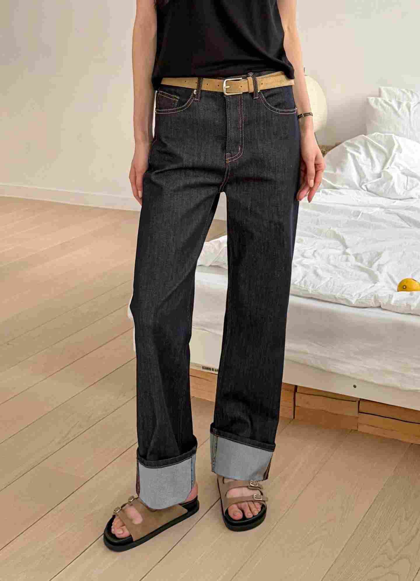 PI2韓國東大門直郵女裝新款職業26春夏時尚牛仔褲不含腰帶Pi2牛仔褲