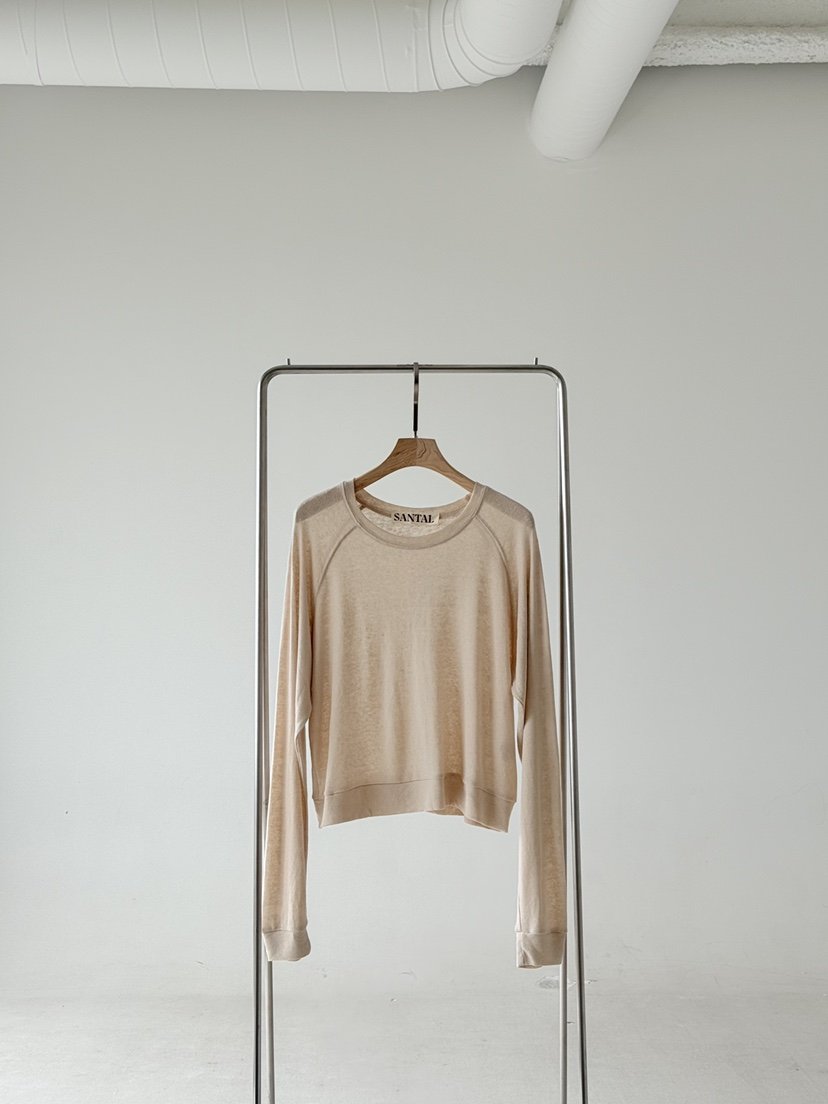 SANTAL韓國直郵實拍女裝新款熱賣休閑推薦時尚長袖T恤亞麻SANTAL長袖T恤