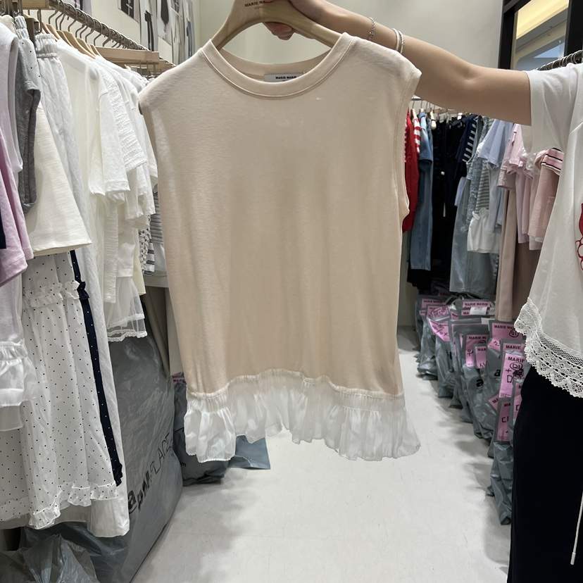 MARIE MARIE韓國直郵實拍女裝新品休閑熱賣吊帶背心褶裥MARIE MARIE吊帶/背心