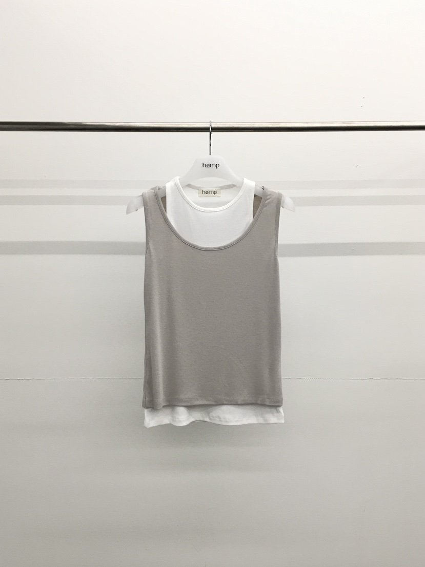 HEMP-P韓國直郵女裝新品熱賣休閑時尚吊帶背心假兩件撞色hemp吊帶/背心