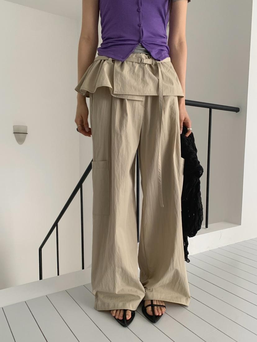 JKICHI韓國東大門直郵女裝新款人氣26春夏職業休閑褲含腰帶JKICHI休閑褲