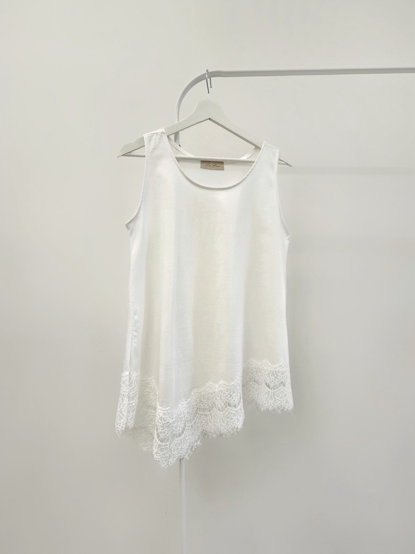 LA BLOOM韓國代購女士新品休閑時尚職業吊帶背心不對稱蕾絲La Bloom吊帶/背心