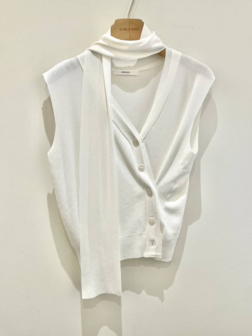 OBSESS韓國直郵女士新品26春夏熱賣時尚職業推薦馬甲含圍巾OBSESS/EARLY BIRD馬甲