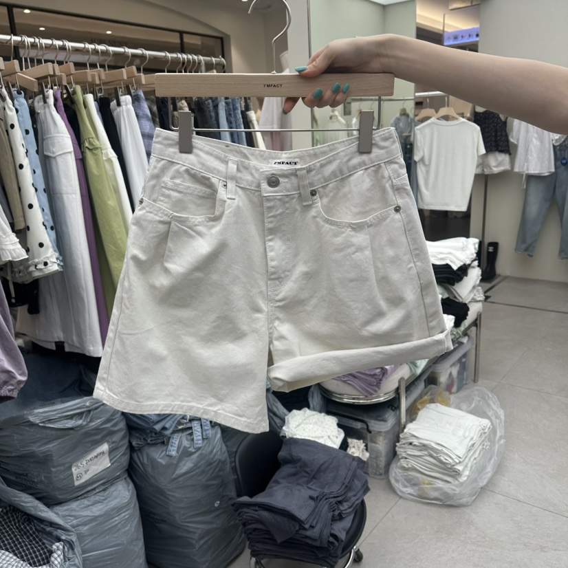 I MFACT韓國直郵實拍女裝新款推薦時尚職業休閑短褲褶皺棉I MFACT短褲