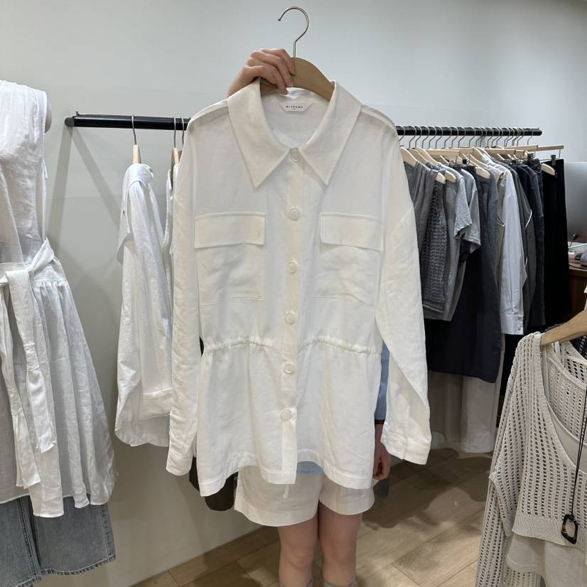 WINSOME韓國直郵女裝新款職業熱賣休閑26春夏夾克口袋亞麻WINSOME夾克