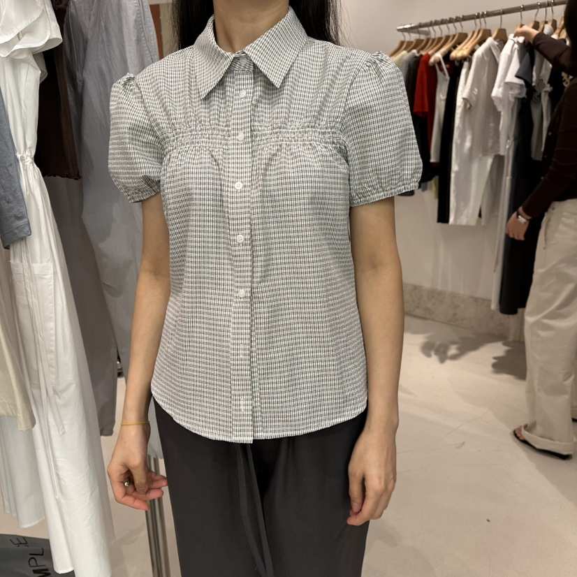 ANDMORE BUTTON韓國直郵實拍女士新品時尚休閑襯衫蕾絲衫ANDMORE BUTTON襯衫/蕾絲衫