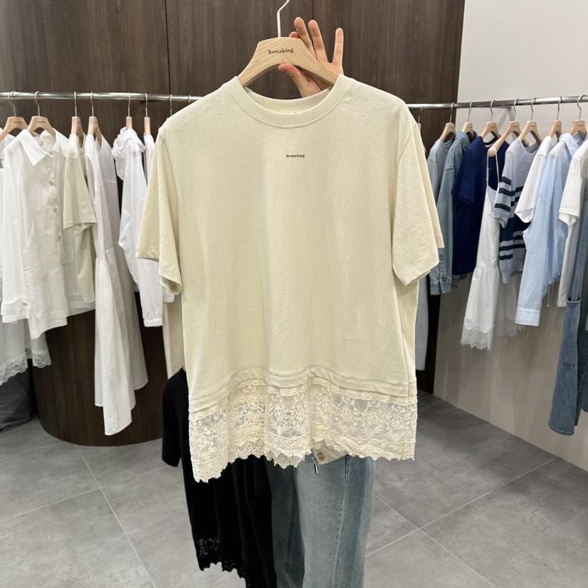 URBANSTORY/REMAKING韓國代購女裝新款推薦時尚休閑T恤蕾絲Remaking/URBANSTORYT恤