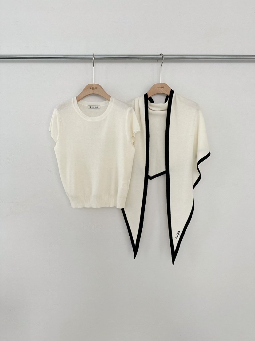 2ND GATE韓國代購女士新款26春夏時尚熱賣人氣針織衫含圍巾2ND GATE針織衫