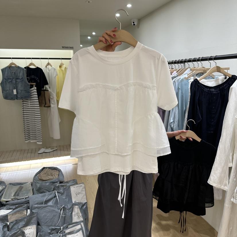 WINSOME韓國直郵實拍女裝新品時尚職業休閑推薦26春夏T恤雪紡WINSOMET恤