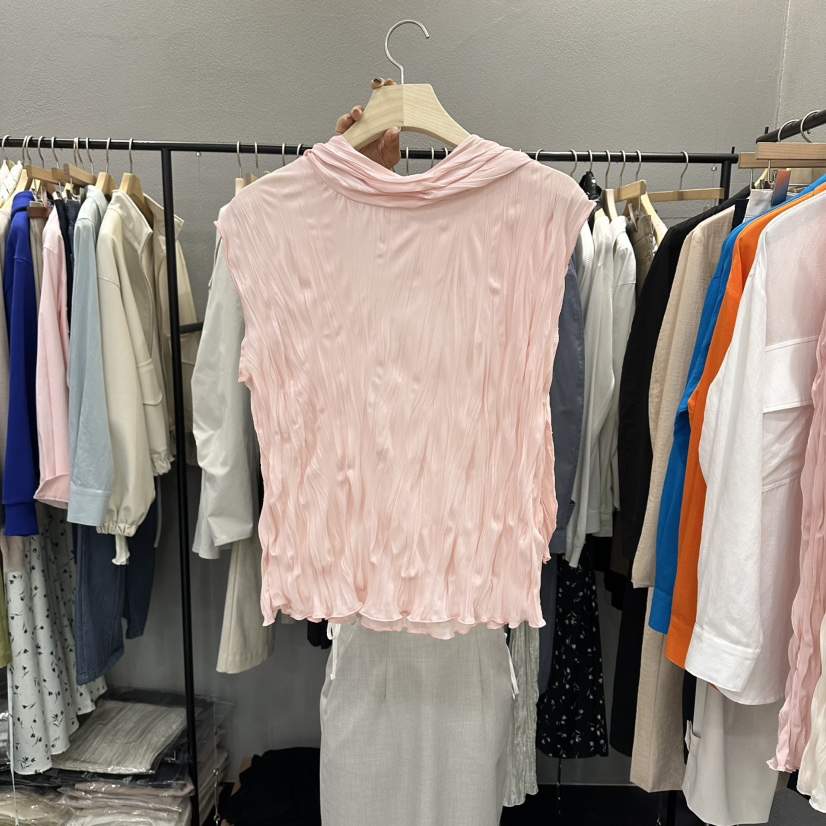 FLAMME TOIT/LUNAMDE韓國東大門直郵女裝新品休閑T恤褶皺FLAMME TOIT/LUNAMDET恤