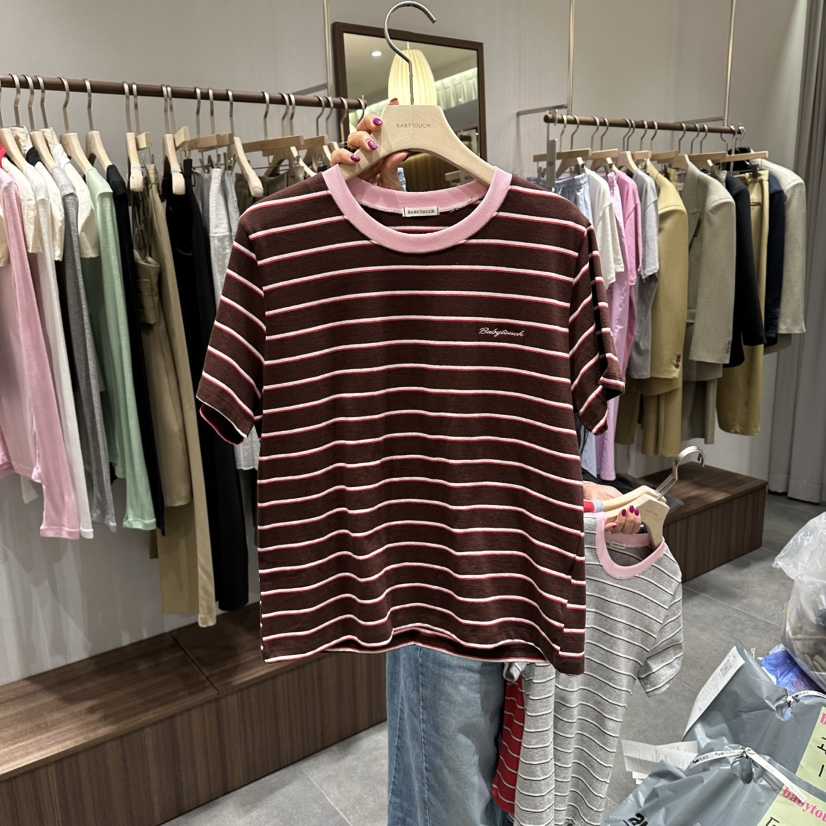 BABYTOUCH韓國直郵實拍女士新款26春夏人氣熱賣時尚T恤條紋BABYTOUCHT恤