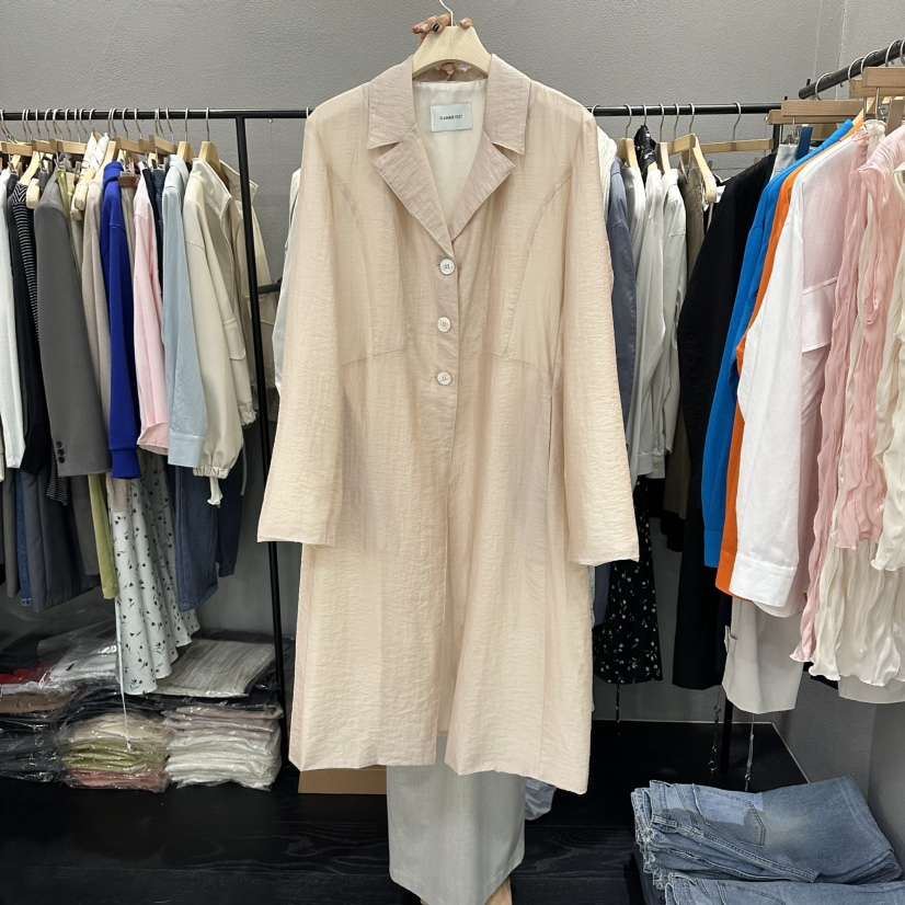 FLAMME TOIT/LUNAMDE韓國直郵女裝新款休閑職業長款風衣FLAMME TOIT/LUNAMDE長款風衣