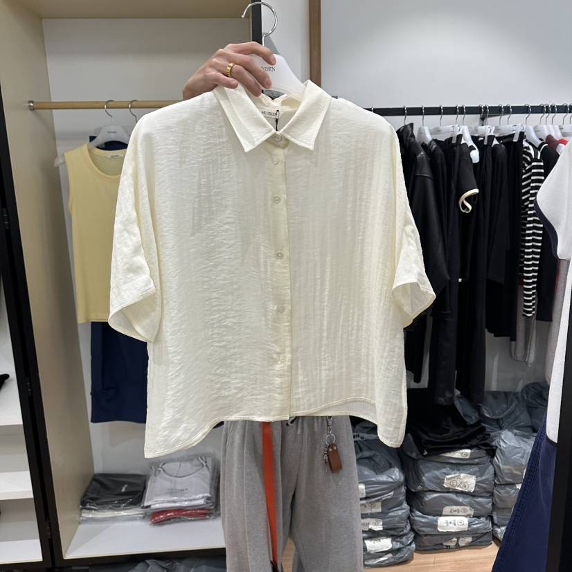 MUYBIEN韓國直郵女裝新款熱賣26春夏推薦職業襯衫蕾絲衫亞麻MUYBIEN襯衫/蕾絲衫