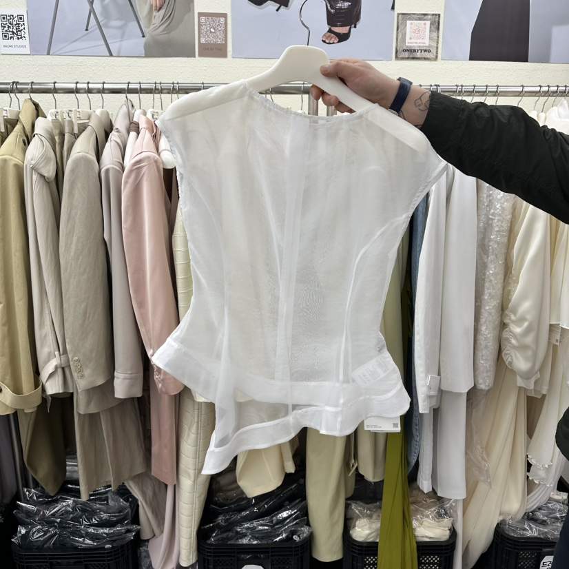 ONEBYTWO韓國直郵實拍女裝新款26春夏推薦襯衫蕾絲衫歐根紗ONE BY TWO襯衫/蕾絲衫