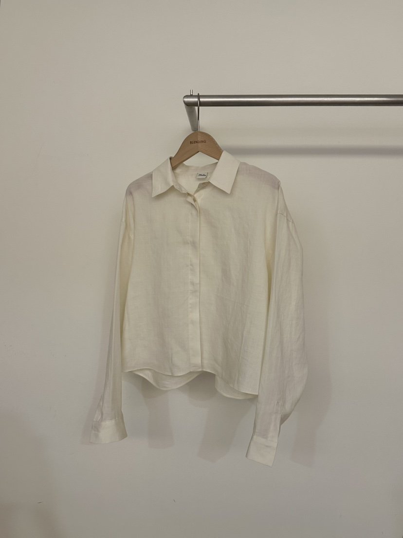 BLENDING-p韓國代購女裝新品推薦職業休閑襯衫蕾絲衫亞麻BLENDING-p襯衫/蕾絲衫