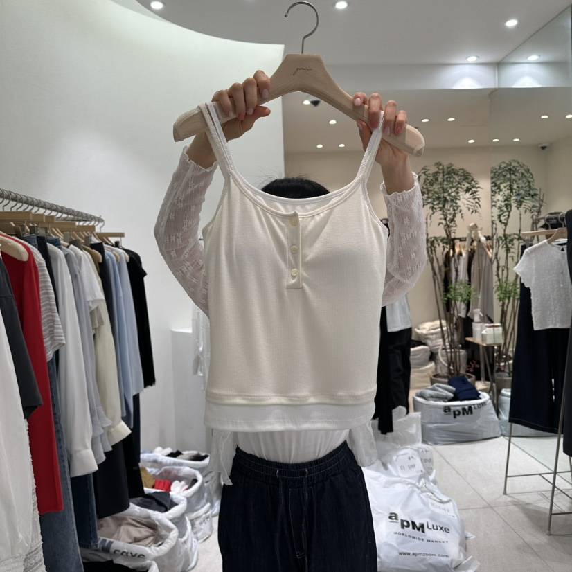 GRACIA韓國東大門直郵女士新款休閑職業吊帶背心假兩件雙層GRACIA吊帶/背心