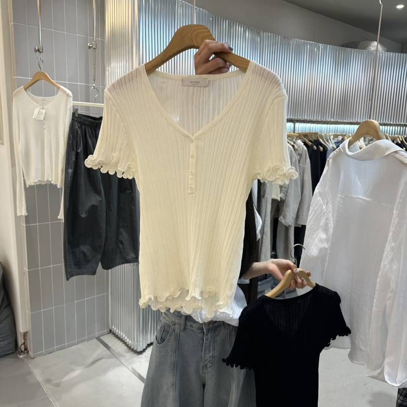 ALEGRE韓國直郵實拍女士新款人氣26春夏推薦職業時尚熱賣T恤ALEGRET恤