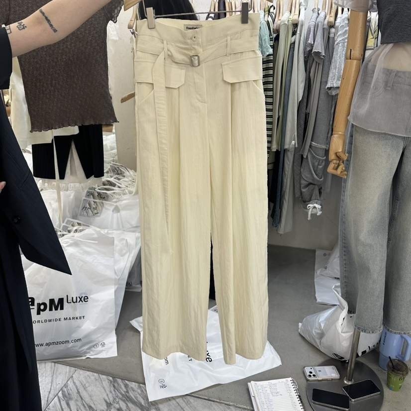 FOUNDATION韓國代購女裝新品熱賣時尚26春夏人氣休閑休閑褲FOUNDATION休閑褲